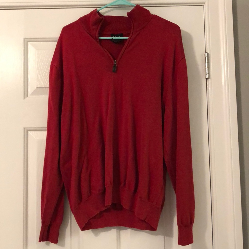 Red Quarter Zip Pullover Sweatshirt